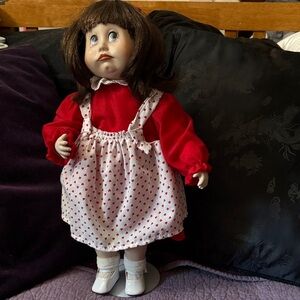 Jenny by hello Dolly Adorable Doll in Red and White Heart Dress